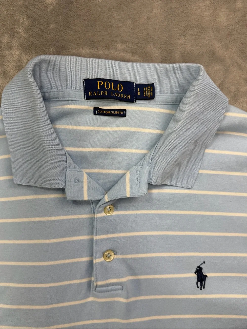100%Cotton Ralph Lauren Light Blue Shirt Summer Guest Party Beach L